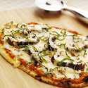 Flatbread Pizzas with Mushrooms, Mozzarella and Gouda